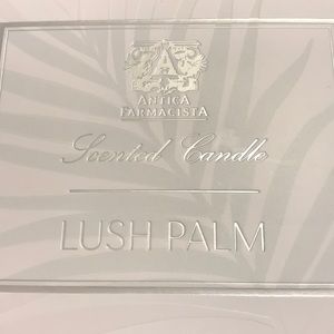 Antics Farmacista candle. Lush palm fragrance